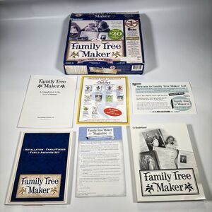 Family Tree Maker Deluxe 8 CD Set Version 6 (Windows 95/98) Brøderbund Vintage